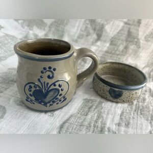 Pottery Mug with Tea Bag Holder
